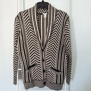 Forever 21 Slim Fit Shawl Collar Cardigan in Geometric Pattern
